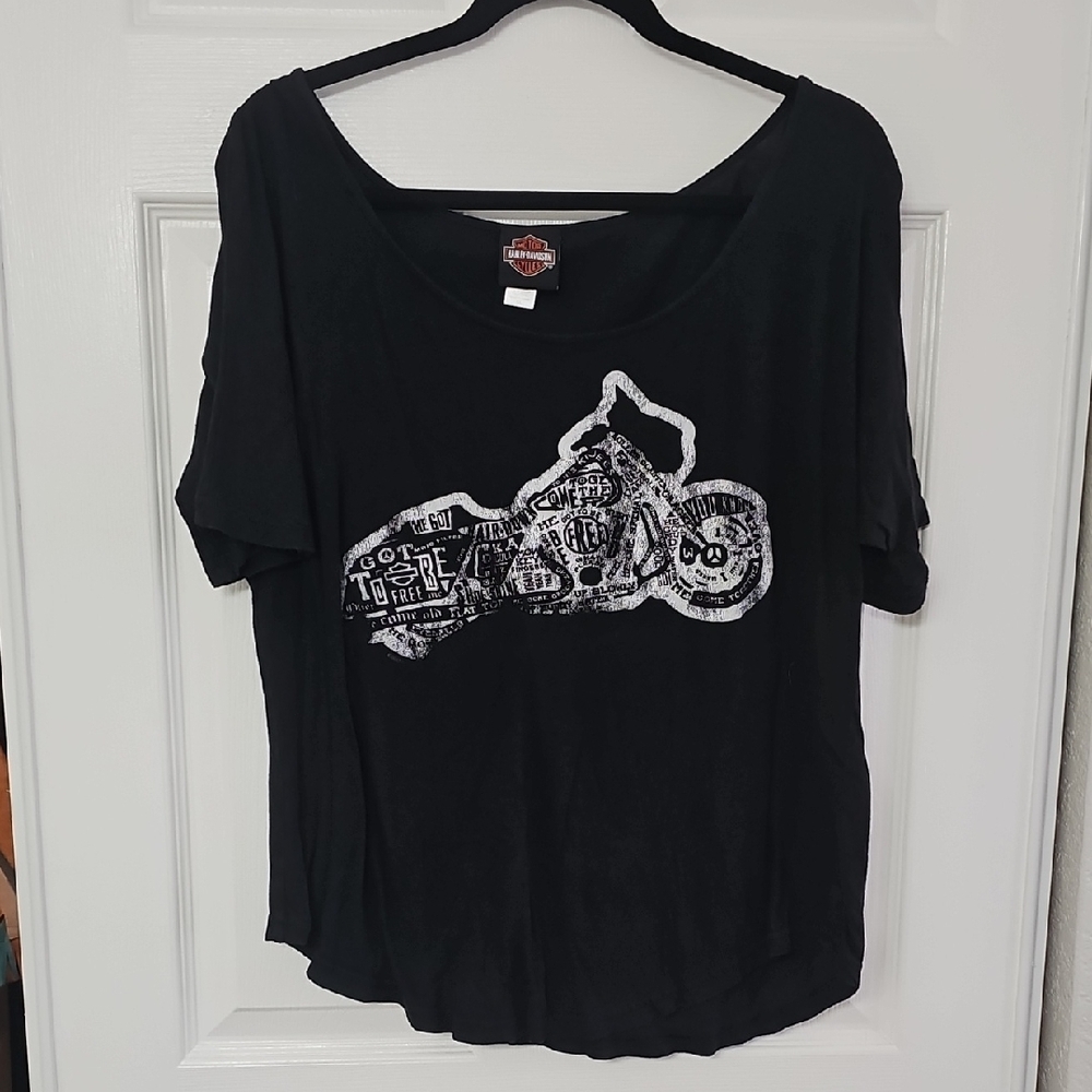 Harley-Davidson Black Graphic Women's Top